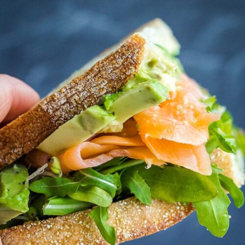 Smoked Salmon Sandwich handheld