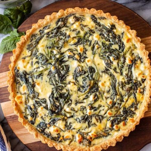 Spinach Feta Pie with an Almond Flour Crust 4