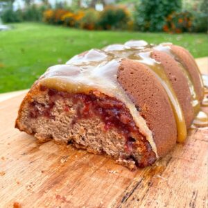 Sticky Chewy Cranberry Gingerbread Cake recipe