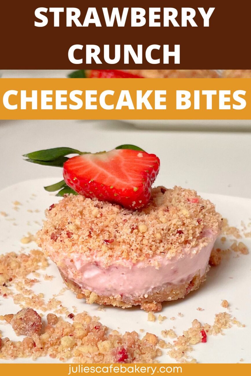 Strawberry Crunch Cheesecake Bites pin