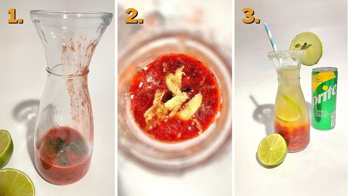 Strawberry Mocktail With Sprite