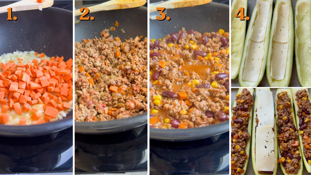 Stuffed Mexican Zucchini Boats Recipe in pictures