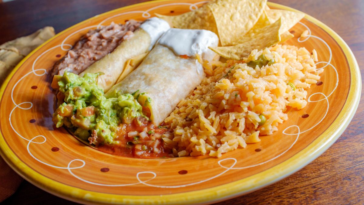 Taquitos Served With Rice