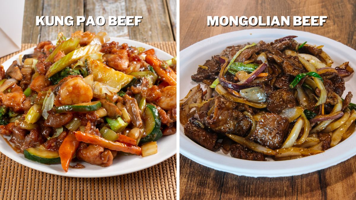 The serving style of Kung Pao and Mongolian Beef is the same