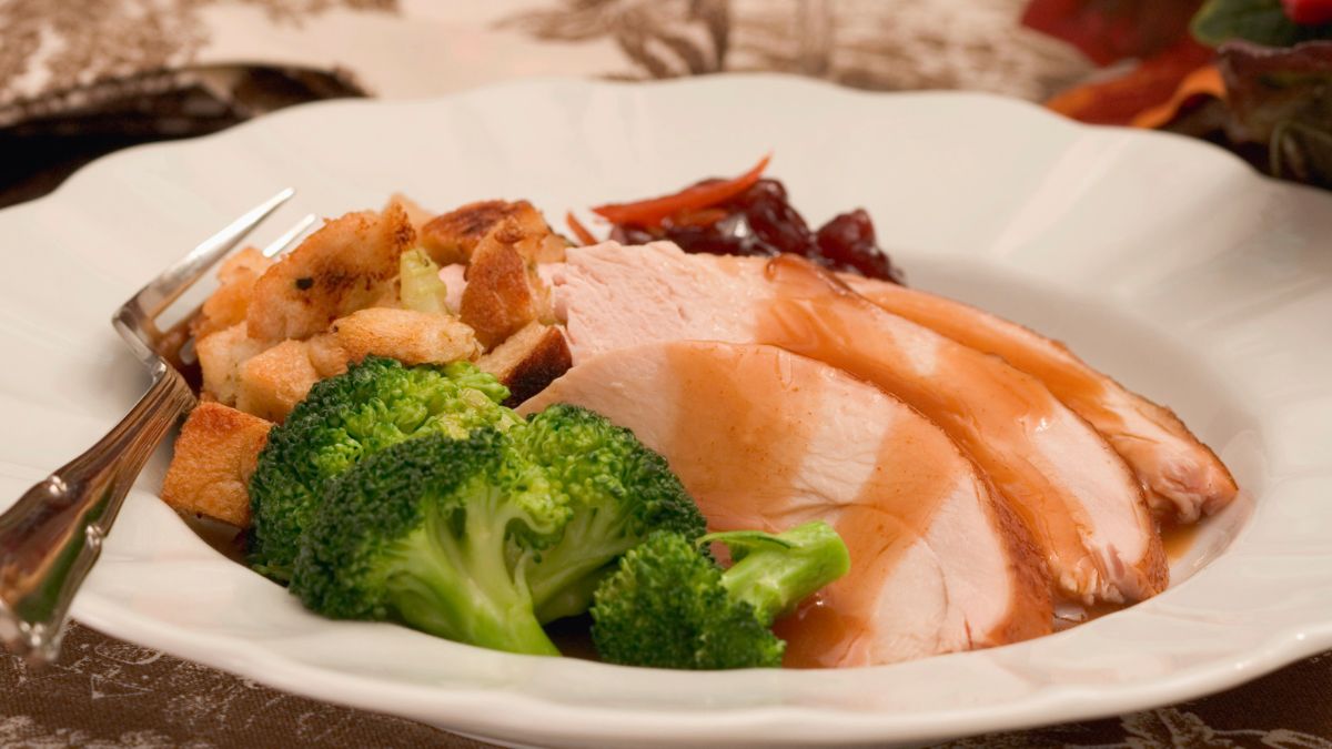 Roasted Veggies Served With Butterball Turkey Breast Tenderloins