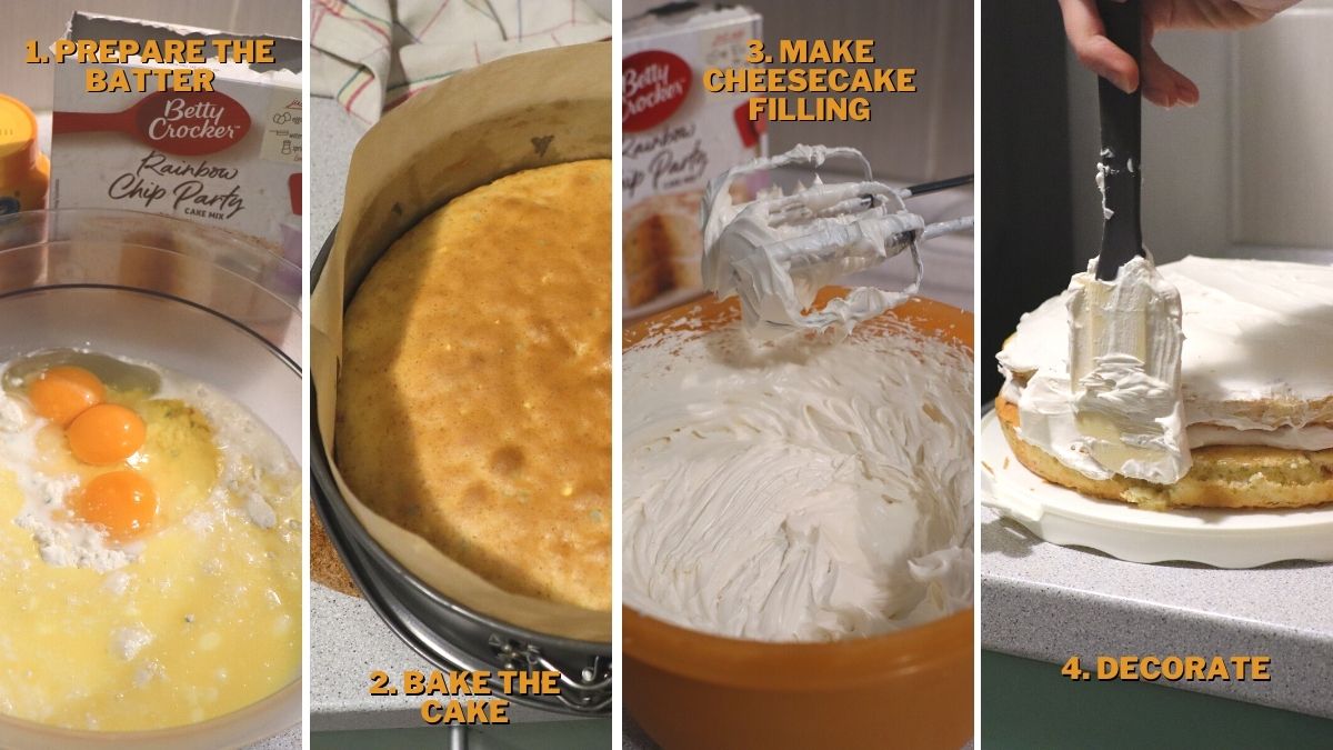 White Cake with Cheesecake Filling