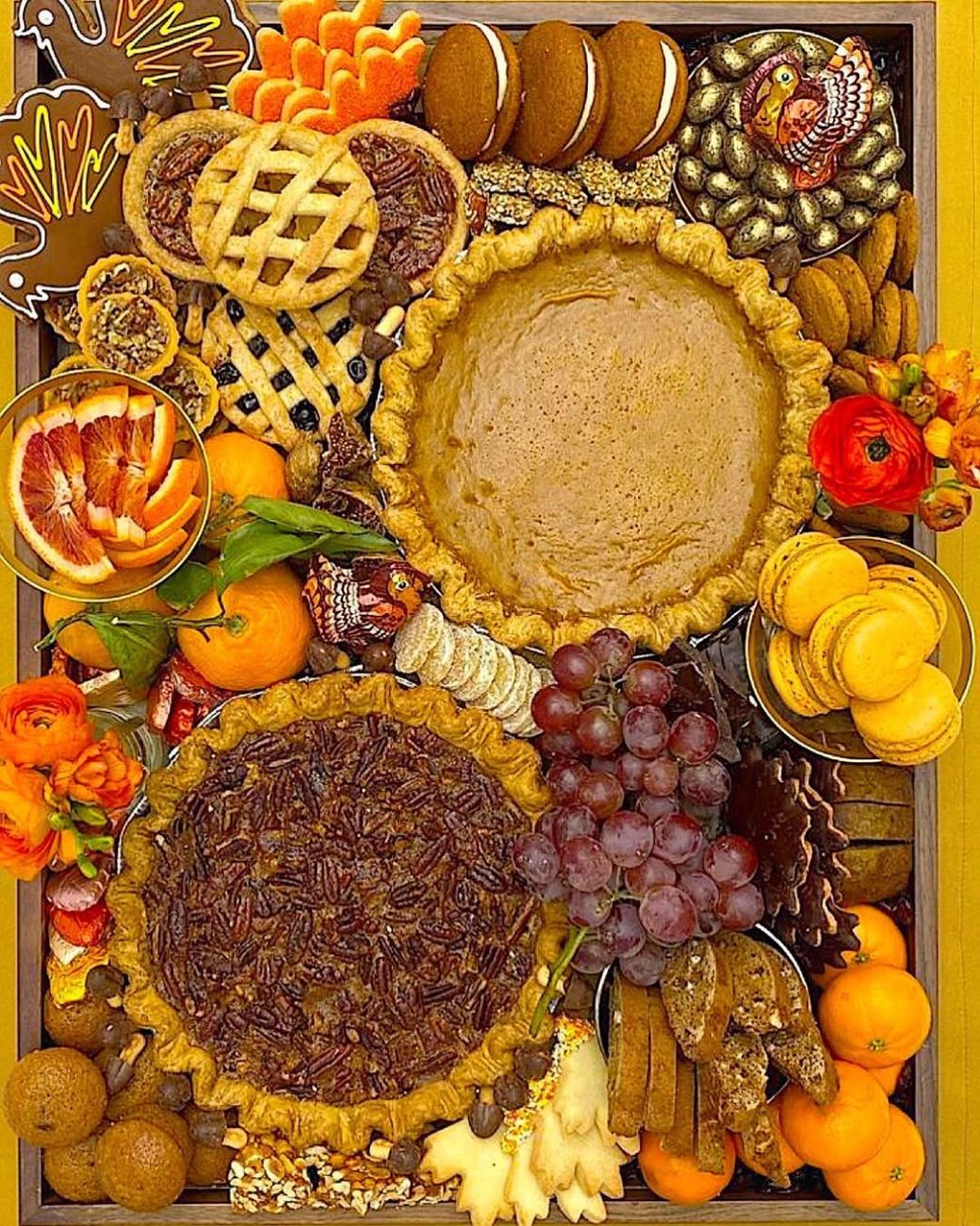Why not a vegan Thanksgiving dessert board this holiday Fill the board with pies