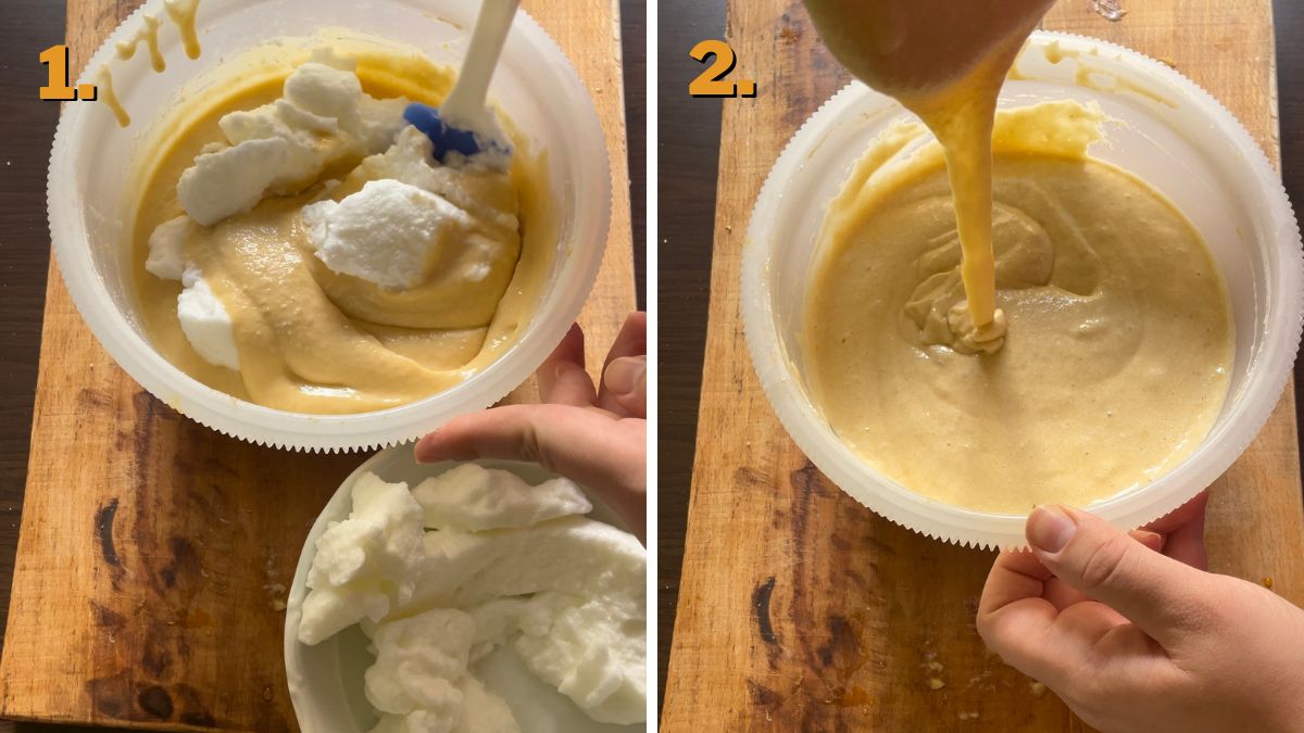batter preparation for for Mexican Apple Pie