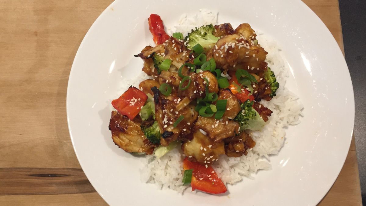 bell pepper with General Tsos Chicken