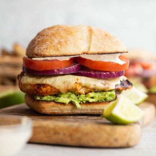 cajun chicken sandwich with avocado