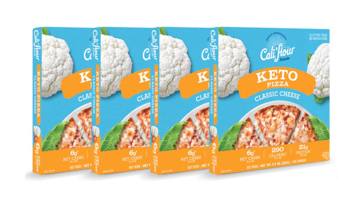 califlour keto frozen pizza with cauliflower crust