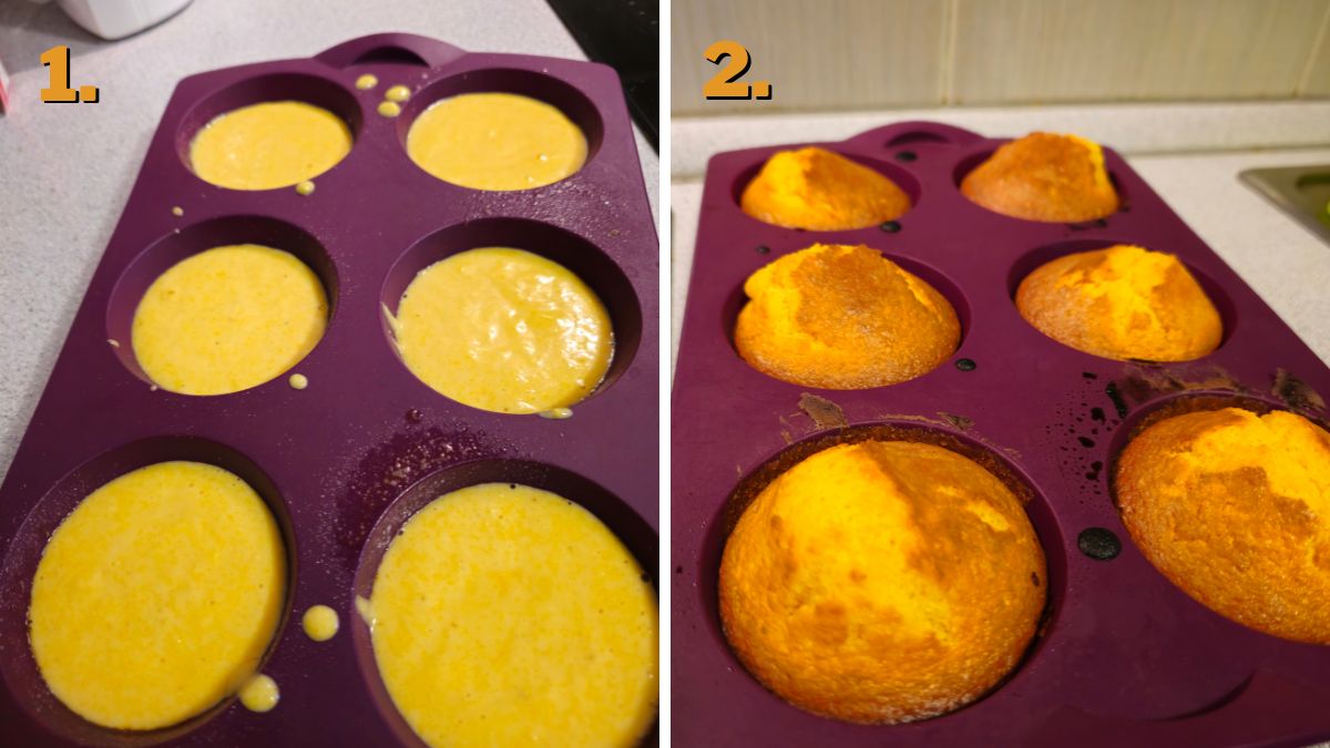 cornbread rises just a little