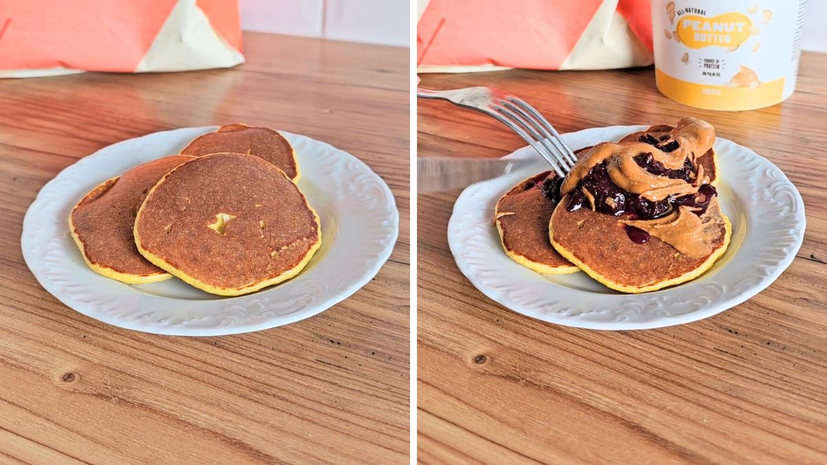 cottage cheese pancakes pbj