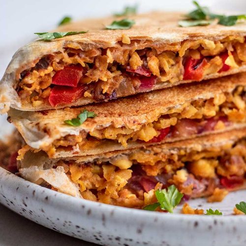 crispy shredded chipotle tofu wraps feat