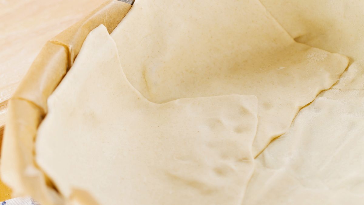 dough patchworking method for pie dough with too much butter