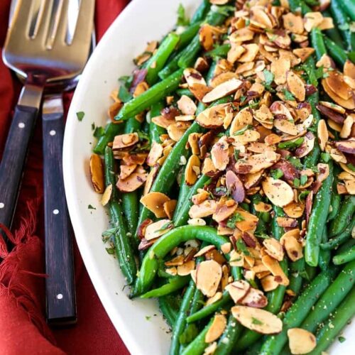 green beans almondine side platter