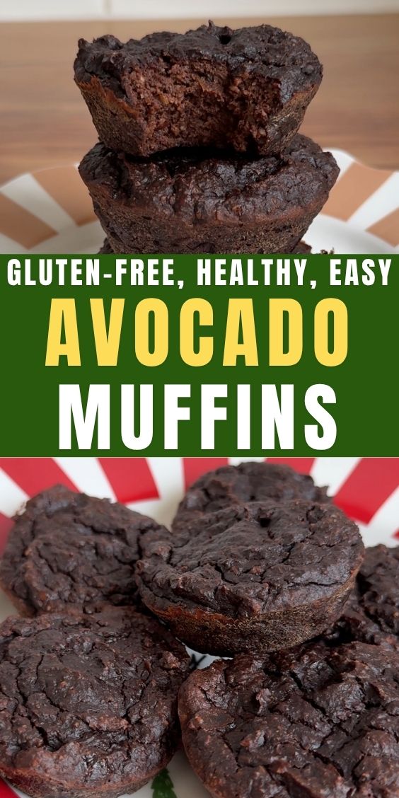 healthy gluten free avocado chocolate muffins