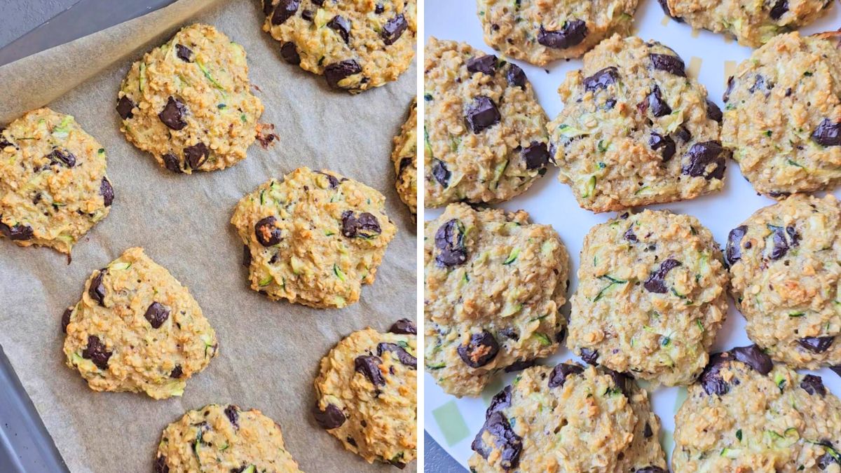 healthy oatmeal zucchini chocolate chip cookies