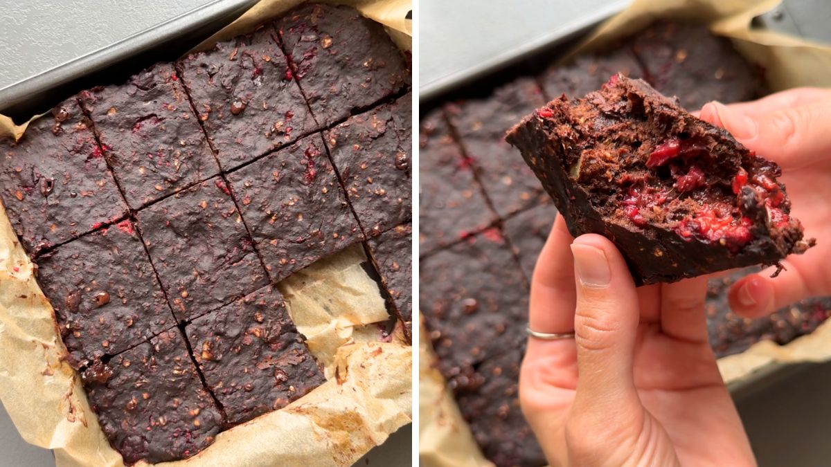 healthy raspberry brownies
