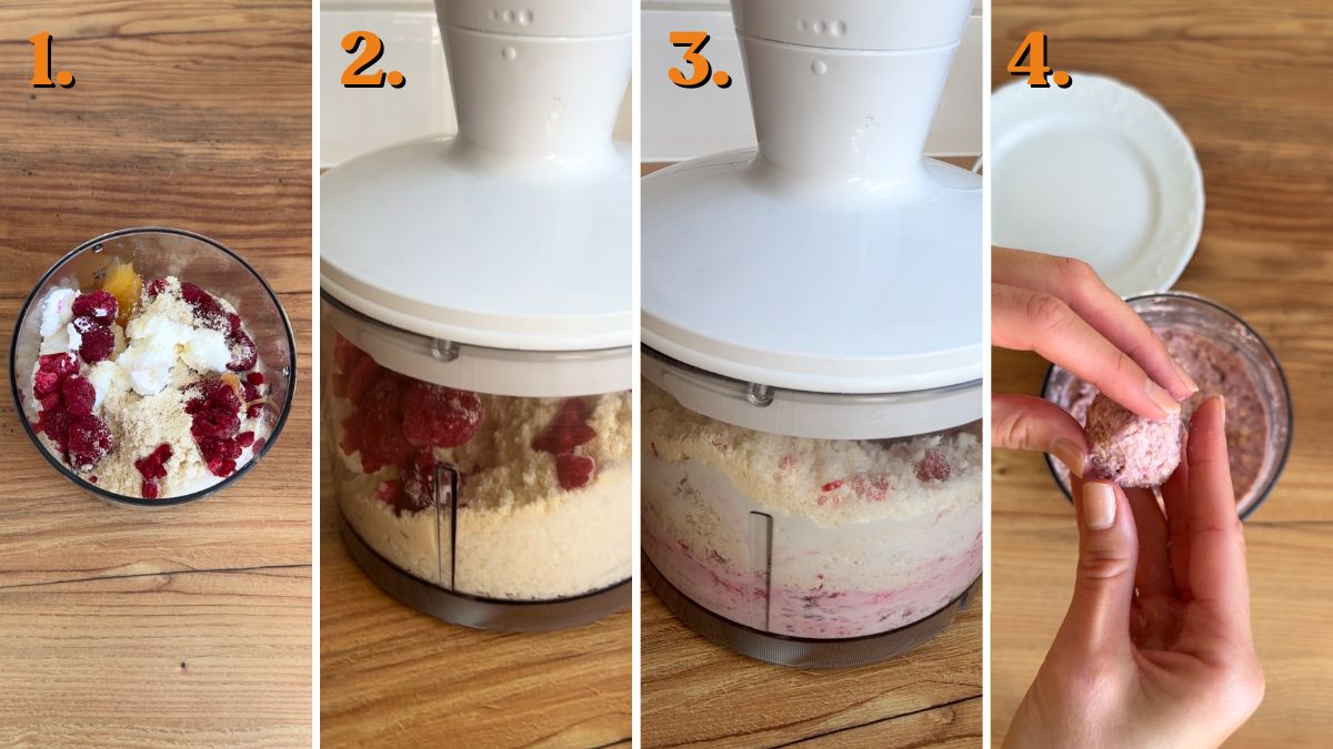 how to make Raspberry Coconut Protein Balls