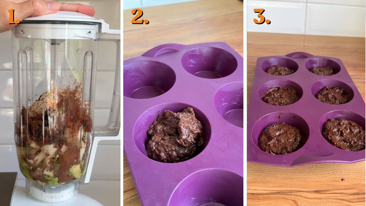how to make healthy avocado chocolate muffins