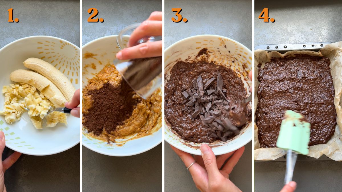 how to make healthy banana brownies