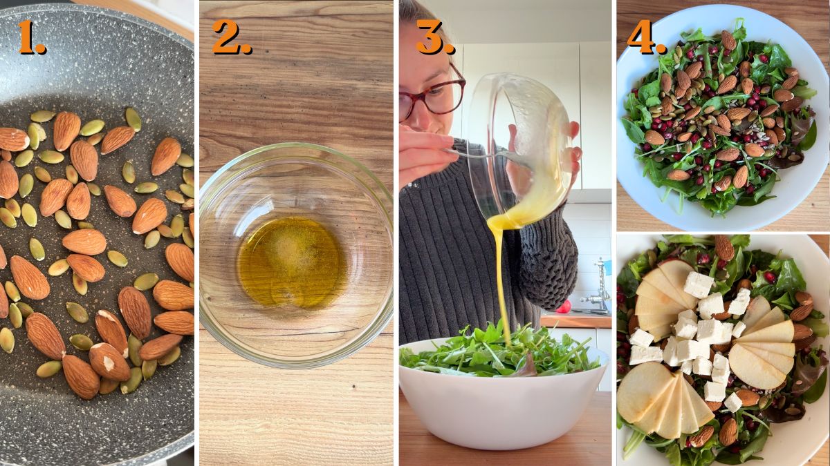 how to make healthy fall salad with apples and feta