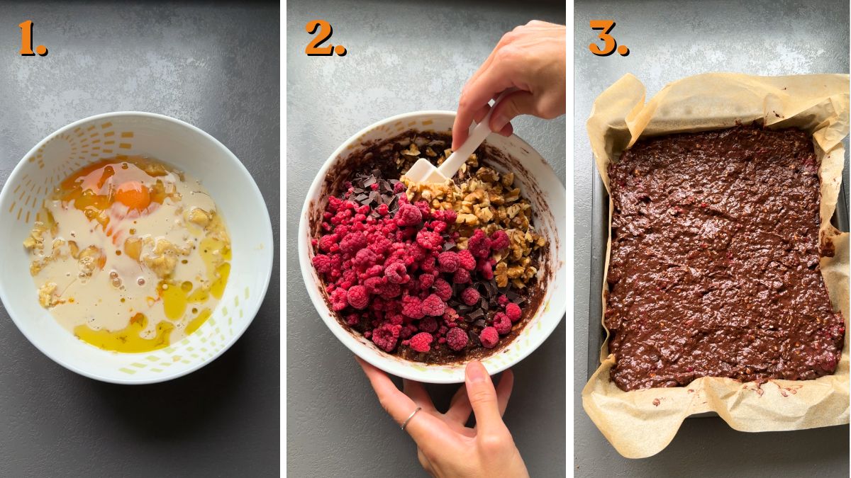 how to make healthy raspberry brownies