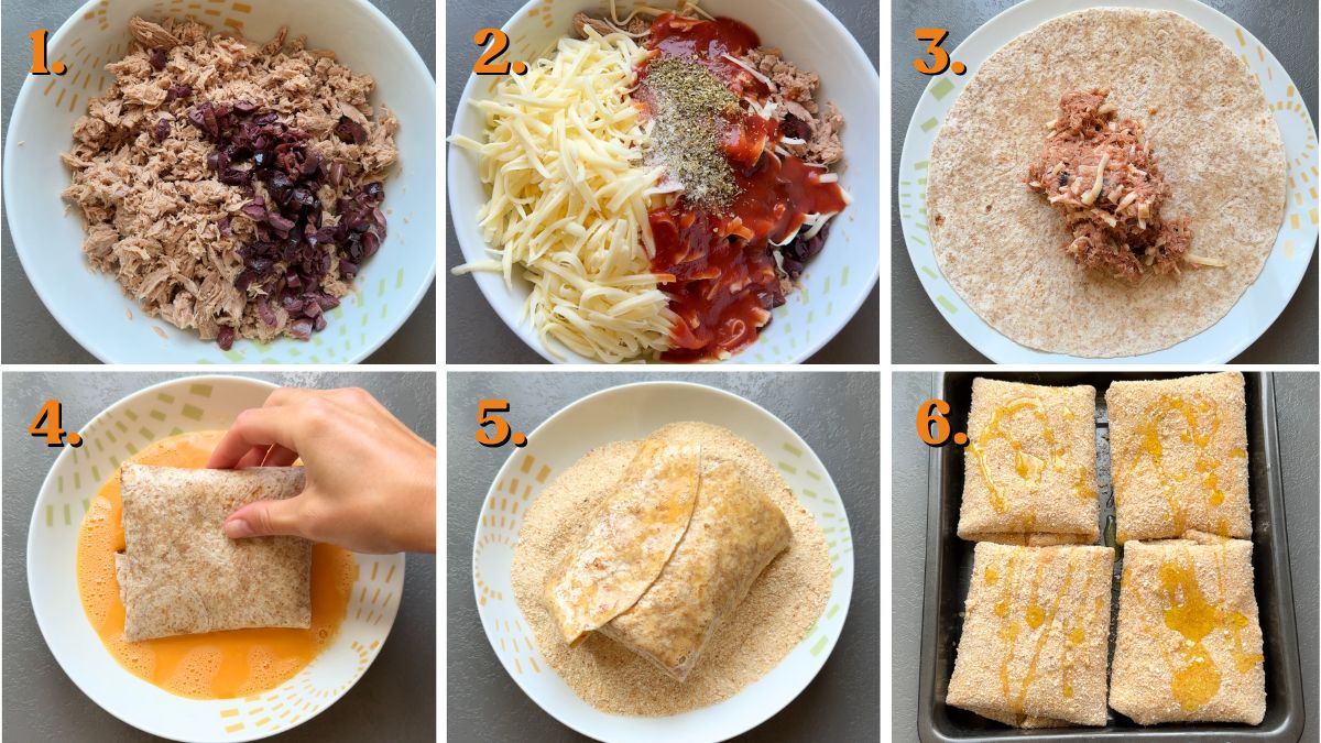 how to make high protein breaded tuna lunch wraps