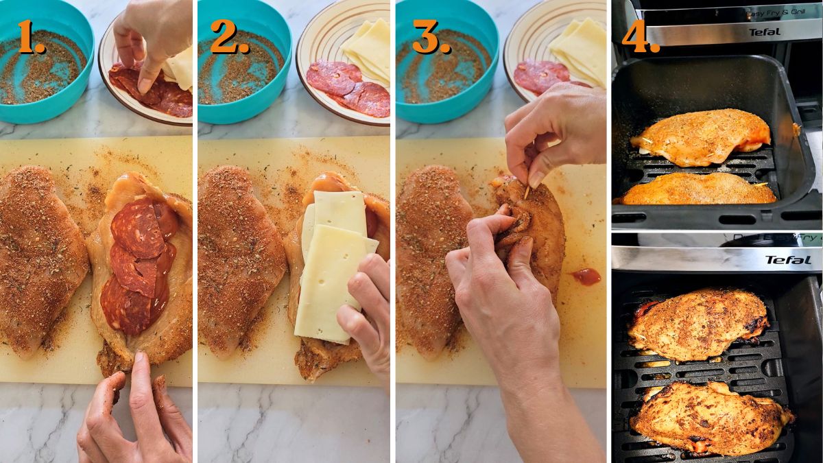 how to make pizza stuffed chicken breasts