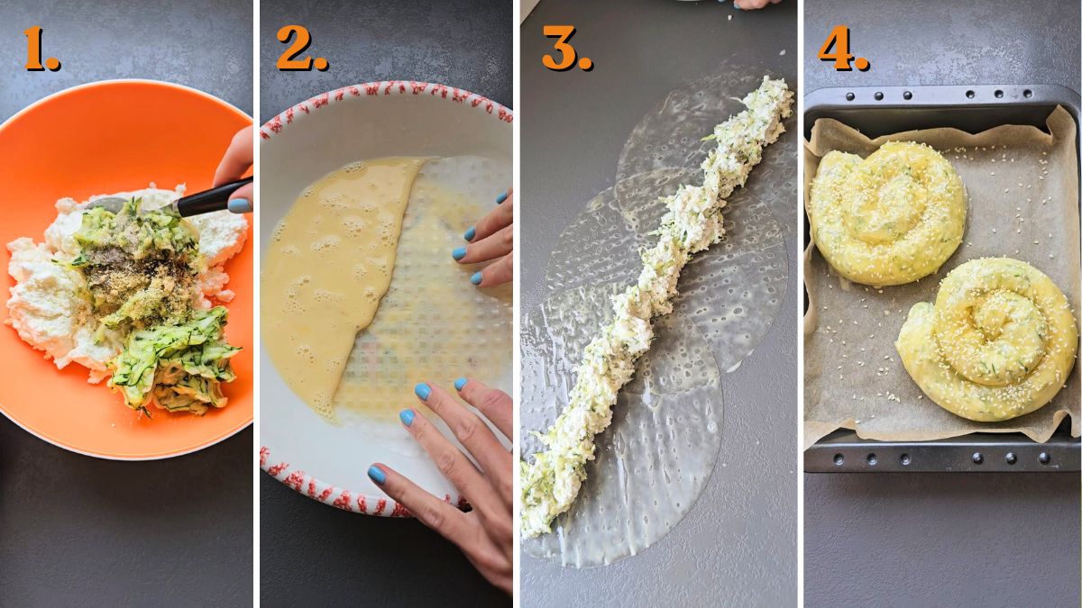 how to make viral rice paper zucchini spanakopita