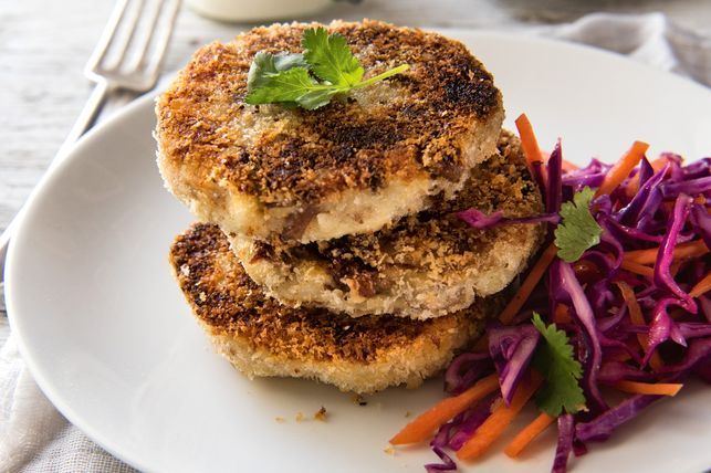 indian style lamb potato cakes with lemon slaw 109453 1