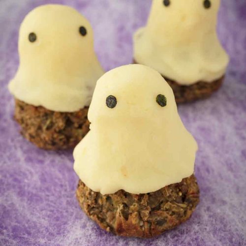 lentil ghost cupcakes