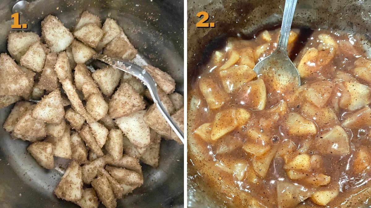 making the apple filling