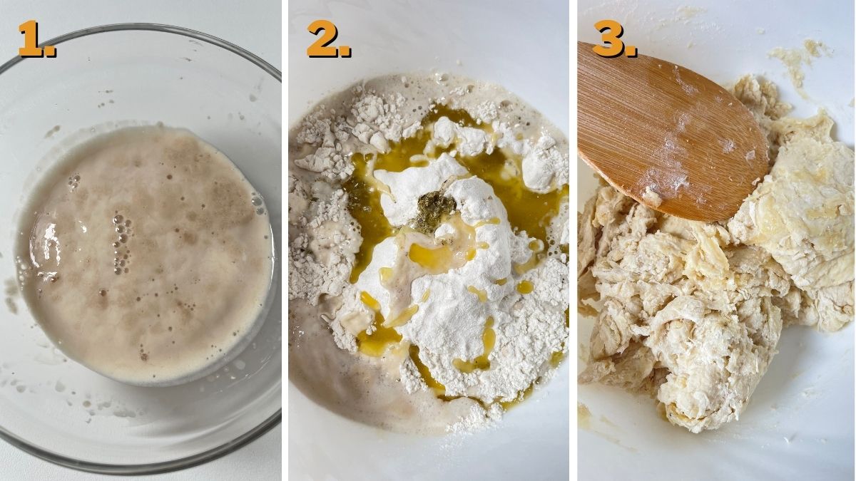 making the dough for pide