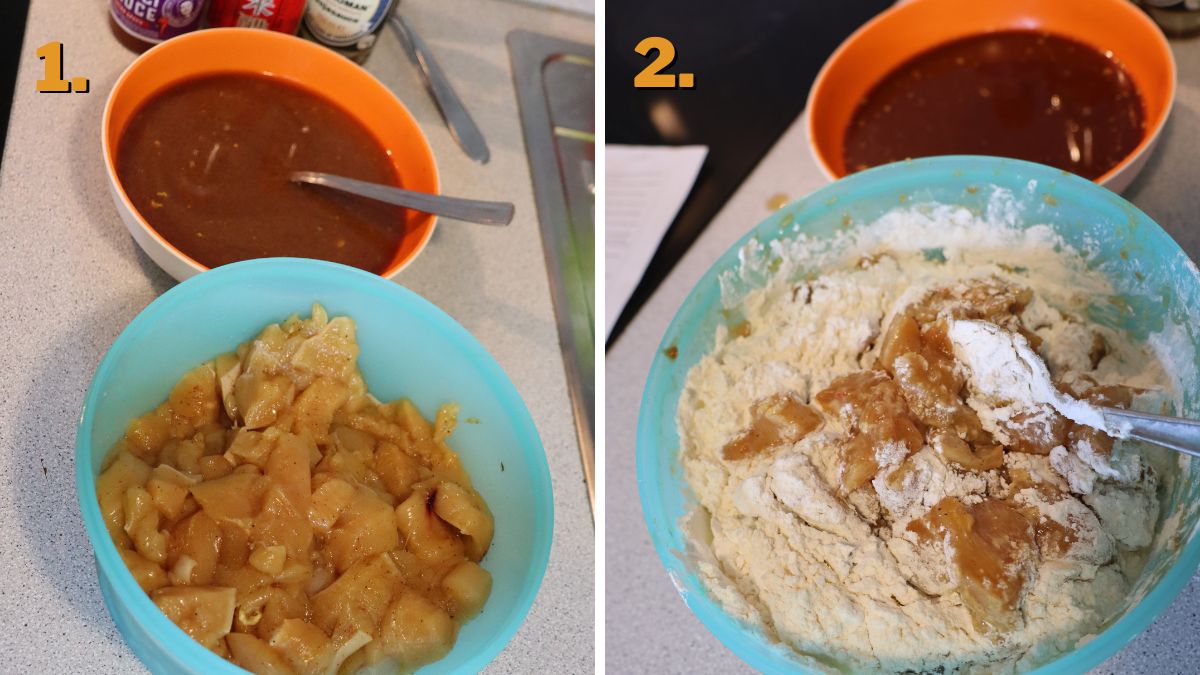 marinating the chicken