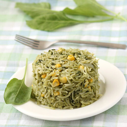 palak pulao spinach rice