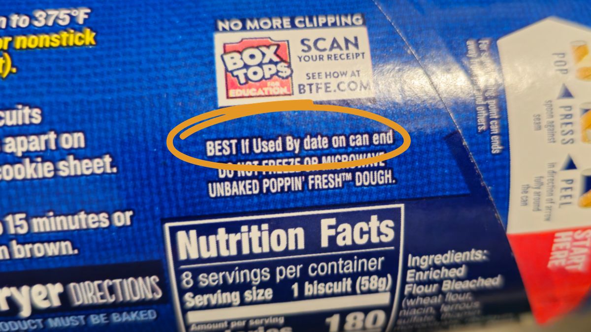 pillsbury biscuits best before date label