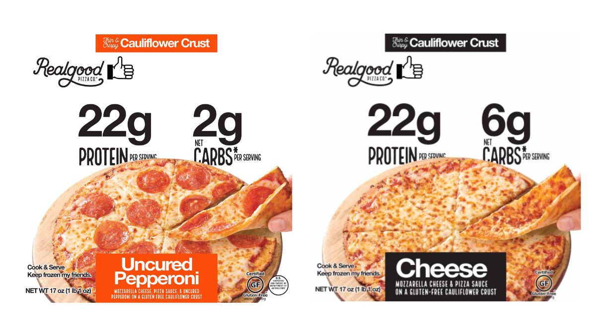 real good pizza company cauliflower crust frozen pizzas
