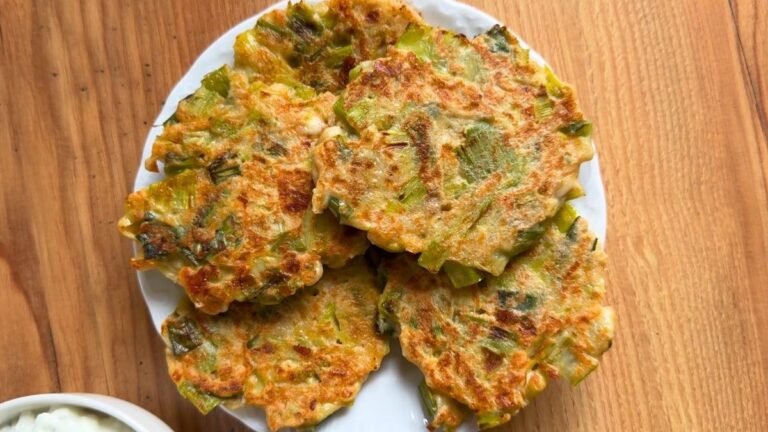 Healthy Cheesy Leek Fritters Recipe