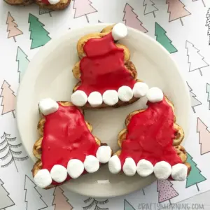 santa hat cinnamon rolls