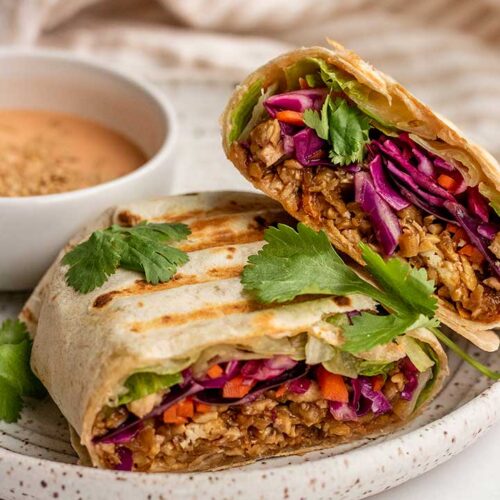 shredded tofu wrap feat