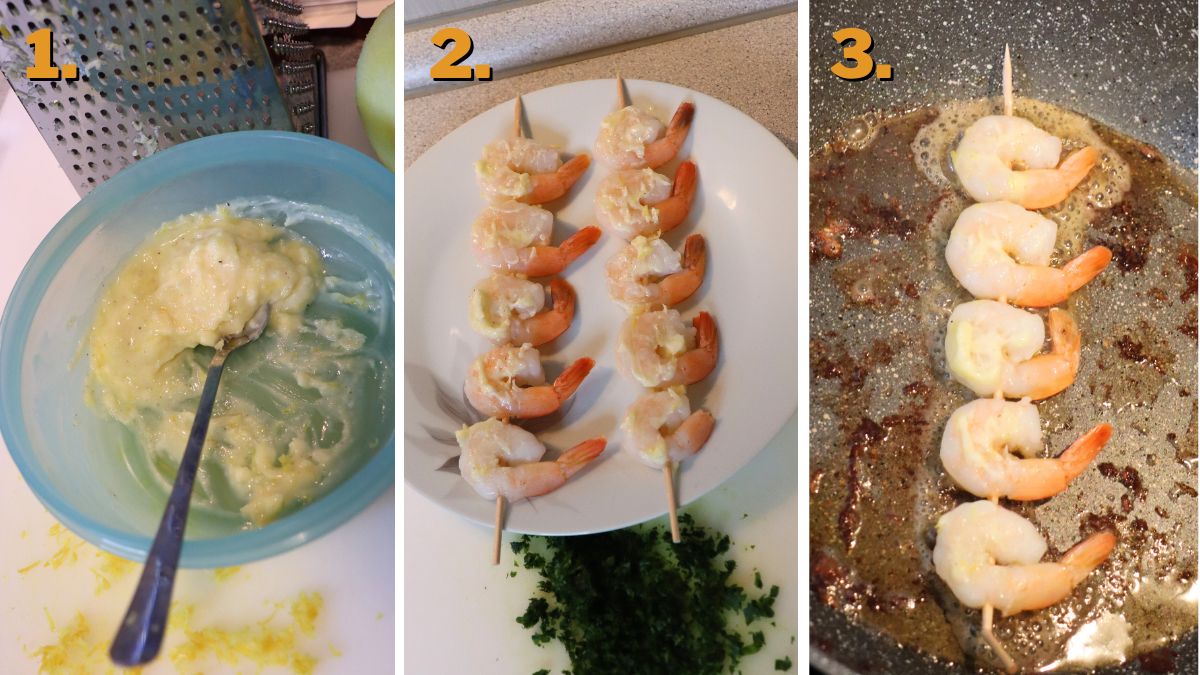 texas roadhouse shrimp skewers in making