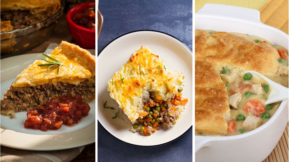 various types of meat pie