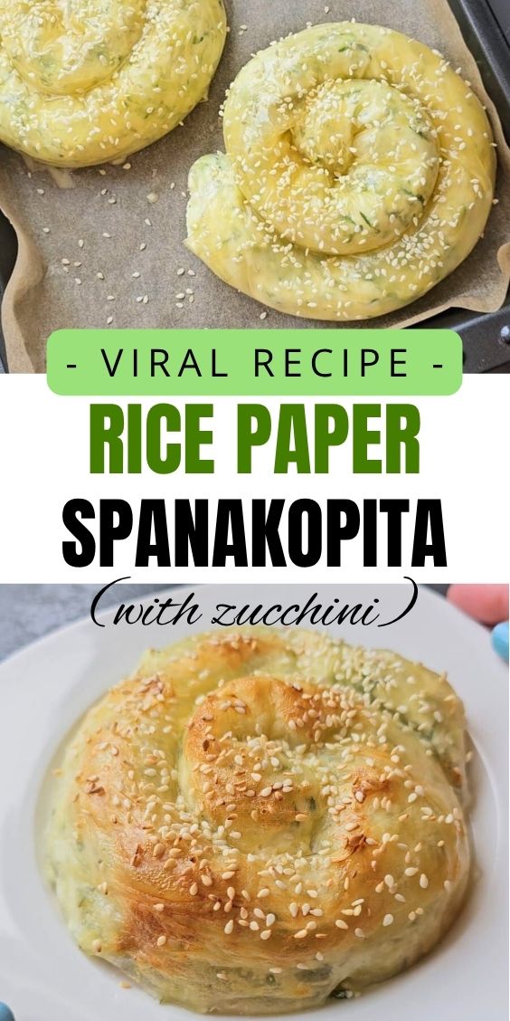 viral rice paper spanakopita with zucchini