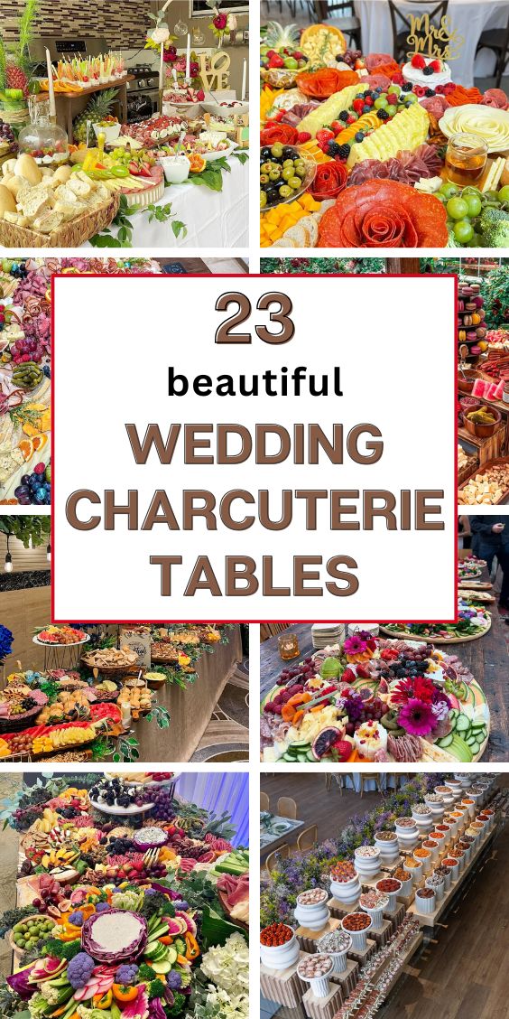 wedding charcuterie table food stations