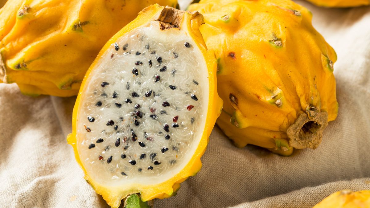 yellow dragon fruit split in half